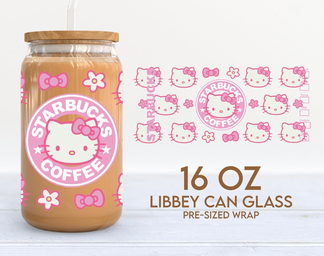 Hello Kitty Starbucks Glass Cup Paired with our hello kitty concha