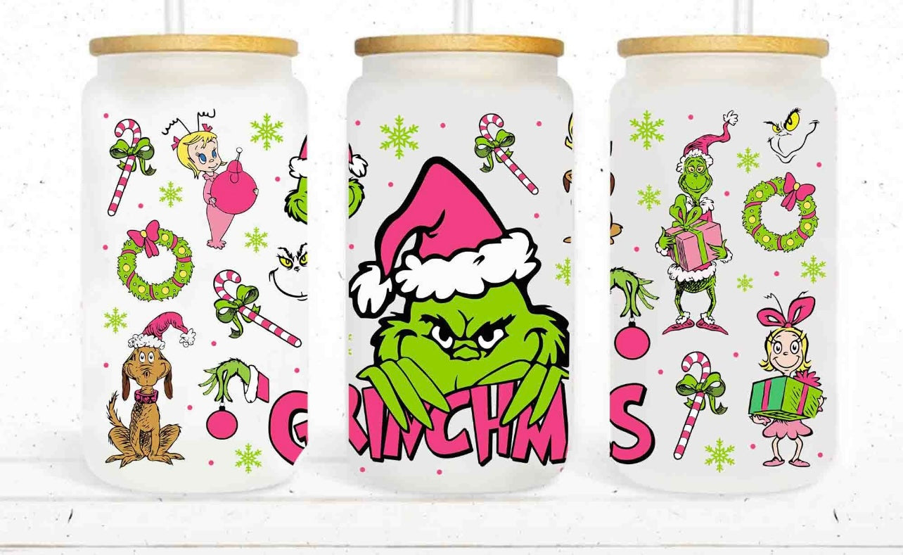 Grinchmas Christmas Beer Can Glass Tumbler