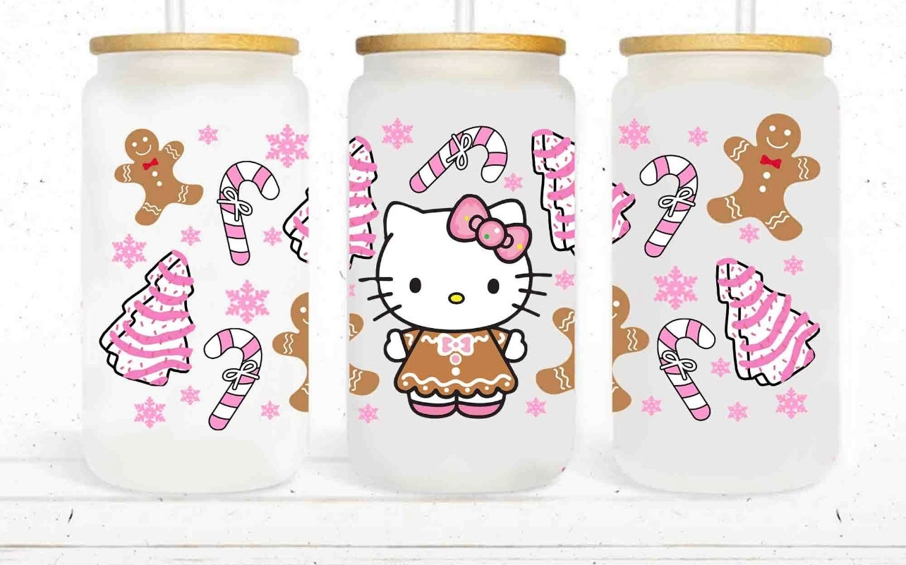 Hello Kitty gingerbread glass cup – La Mermaid Creations