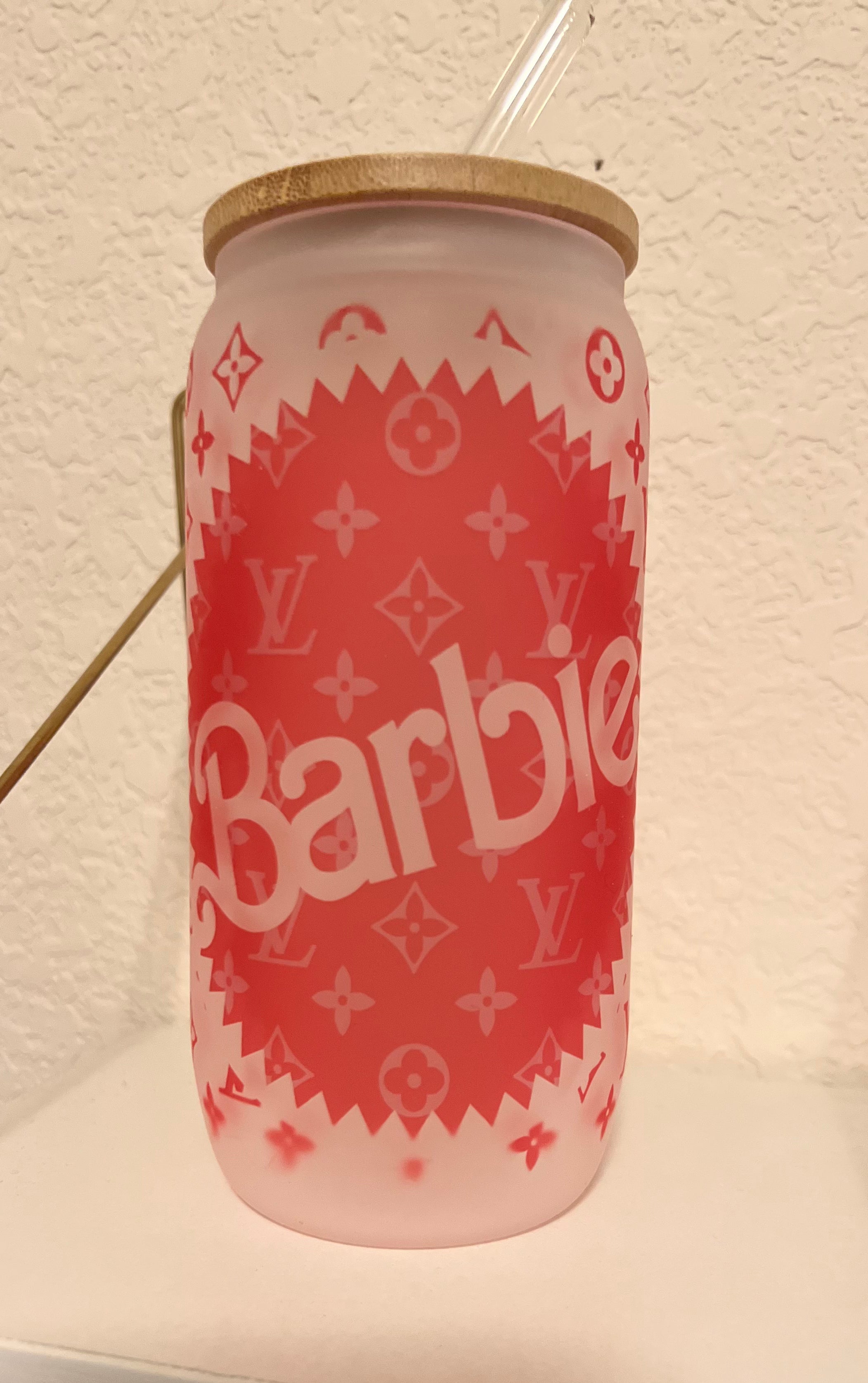 Barbie LV sublimation glass cup – La Mermaid Creations