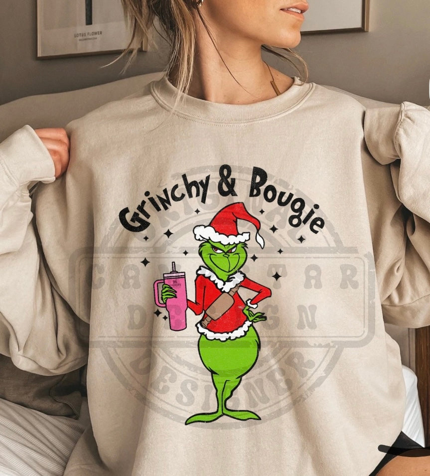 Grinchy on the inside bougie on the outside Crewneck