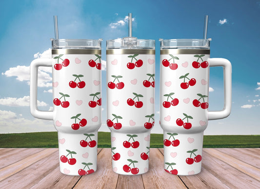 Cherry 🍒 heart 40oz tumbler