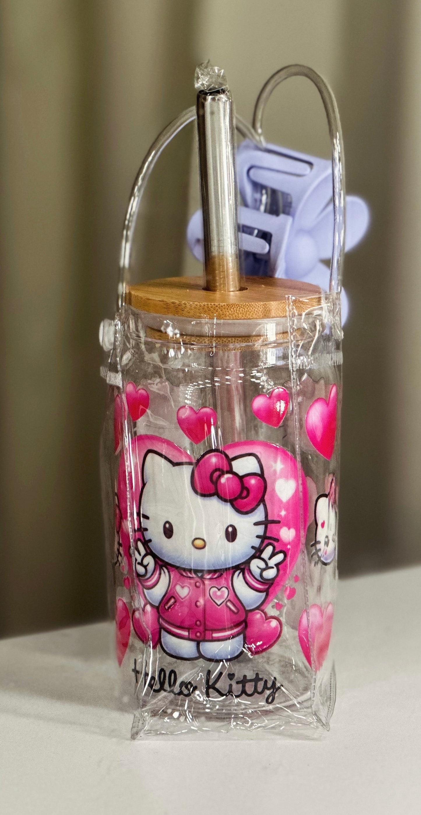 Kitty varsity glass cup
