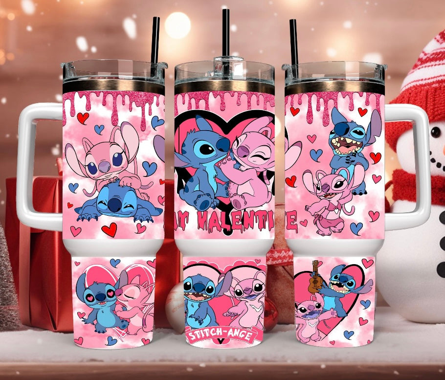 Stitch-Ange valentines 40oz tumbler