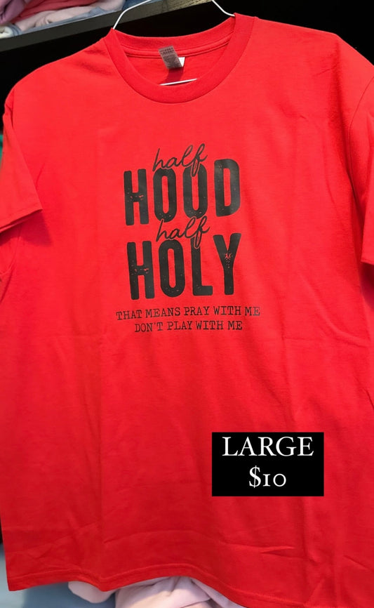 Half hood half holy tee CLEARANCE