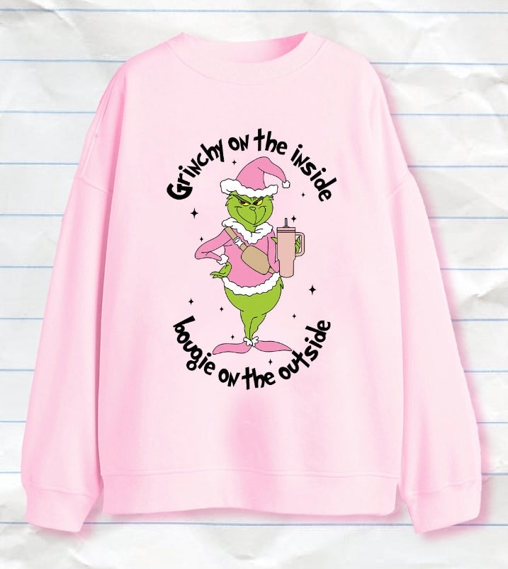 Grinchy on the inside bougie on the outside Crewneck