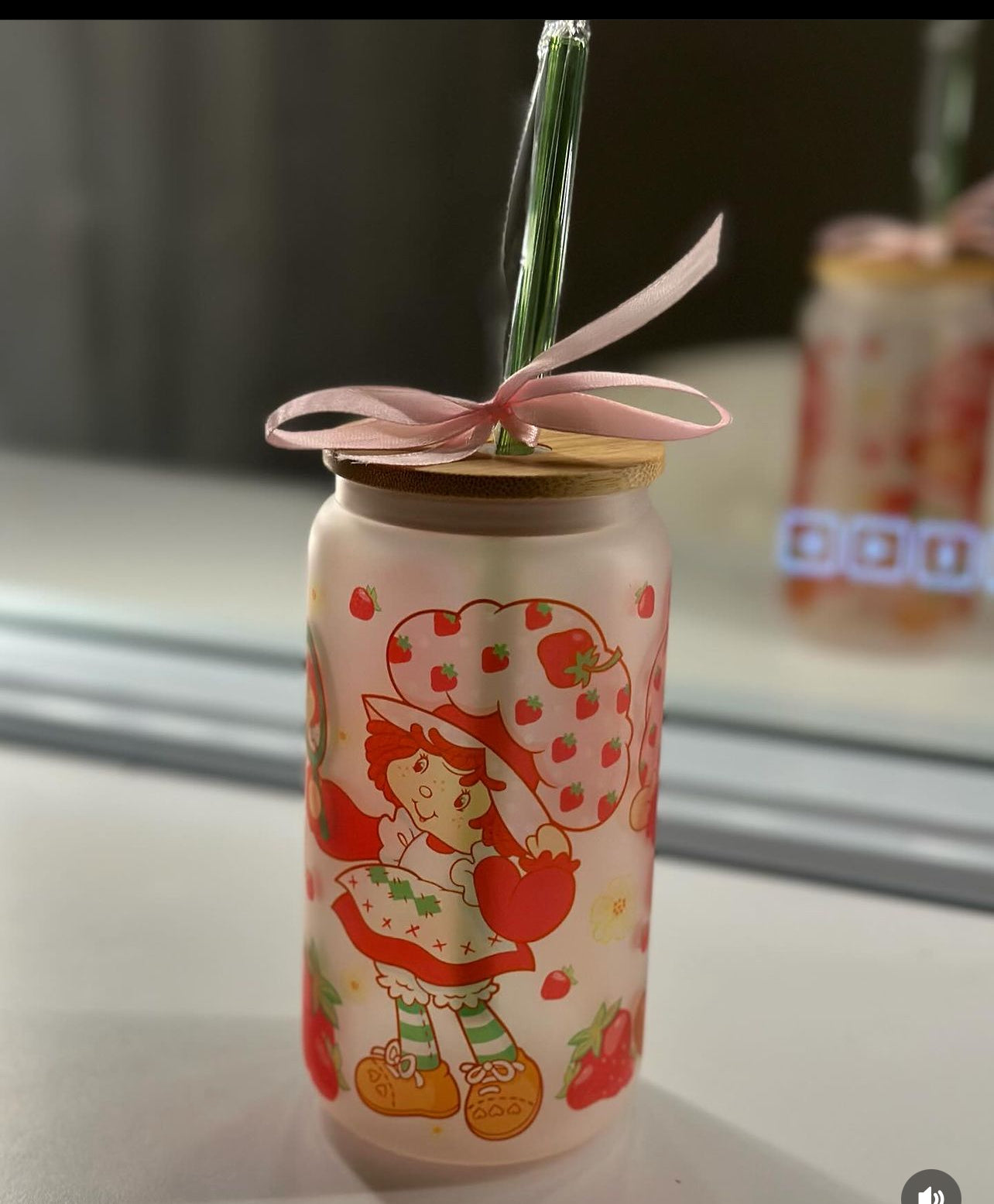 Strawberry 🍓 shortcake glass cup