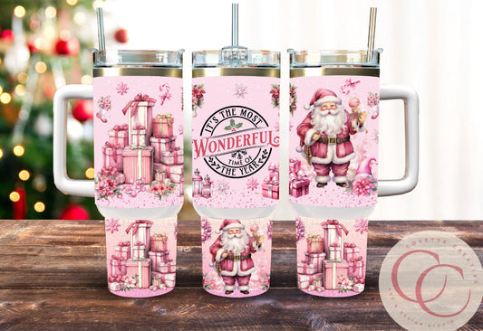 It’s the most wonderful time of the year pink 40oz tumbler