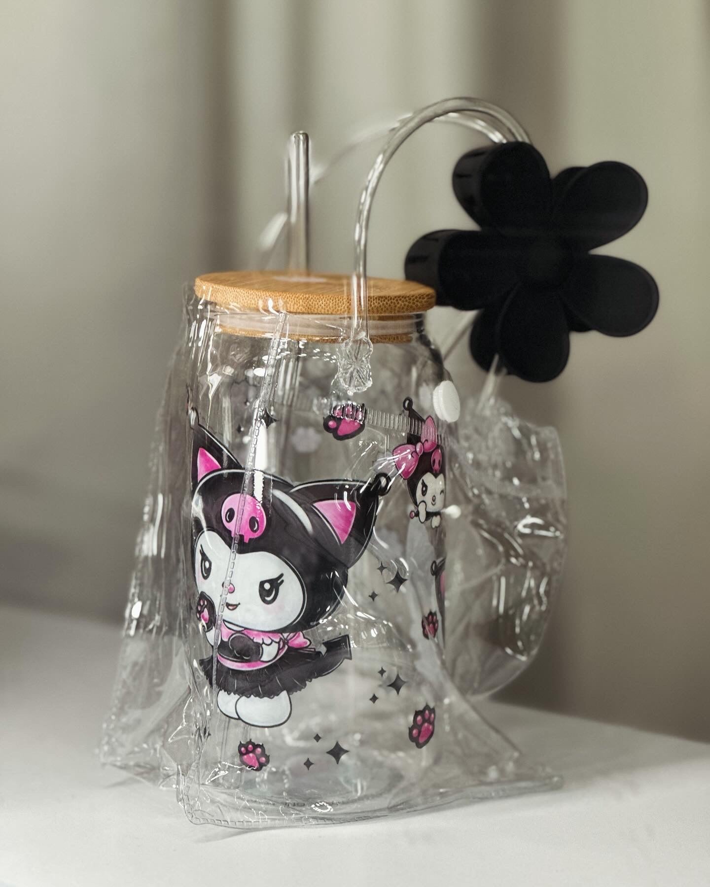 Kuromi glass cup set