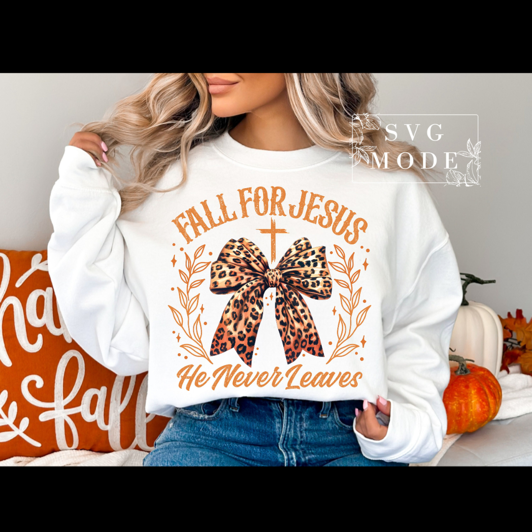 Fall for Jesus he never leaves 🍂 Crewneck