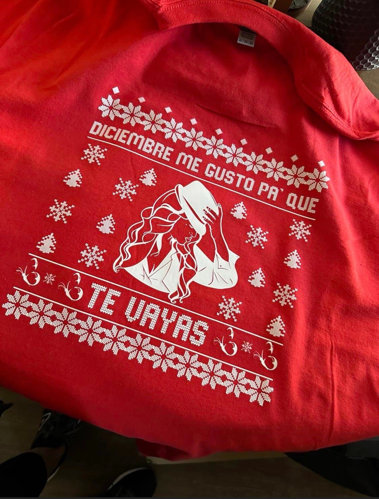 Diciembre me gustó pa que te vayas j rivera sweater