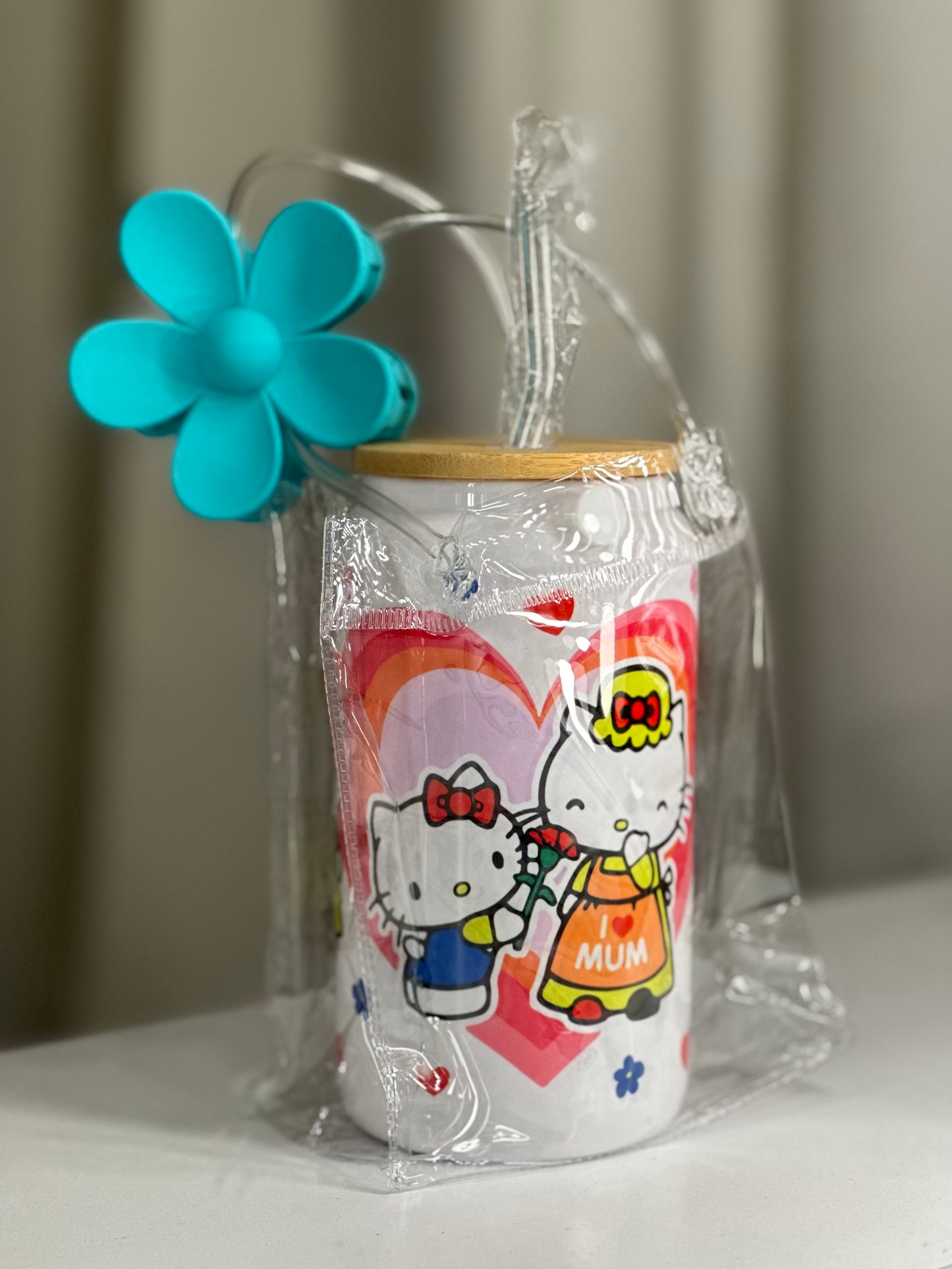 Kitty Mother’s Day glass cup set