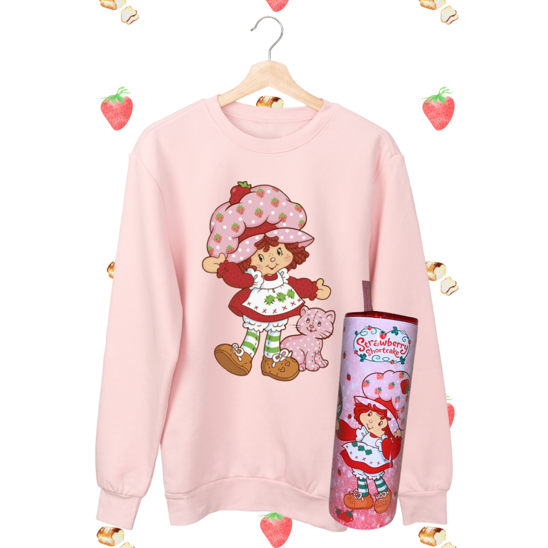 Strawberry shortcake crewneck & 20oz tumbler bundle