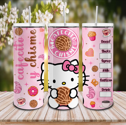 Cafecito y chisme kitty 20oz tumbler