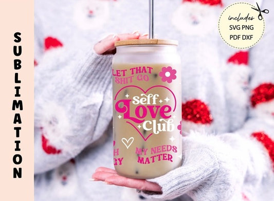 self love club glass cup