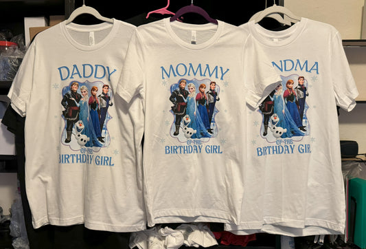 FROZEN BIRTHDAY TSHIRTS