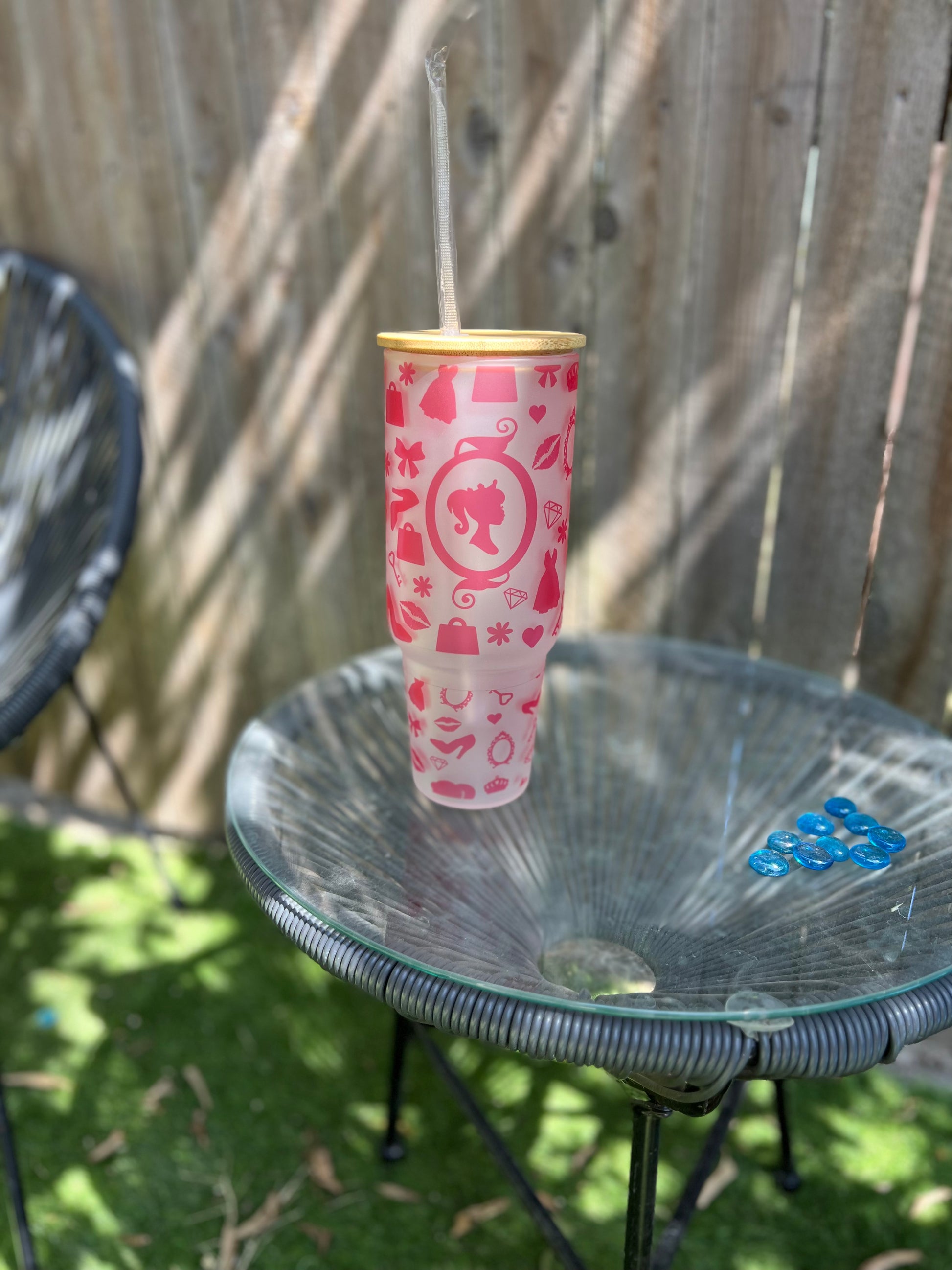 Barbie LV sublimation glass cup – La Mermaid Creations