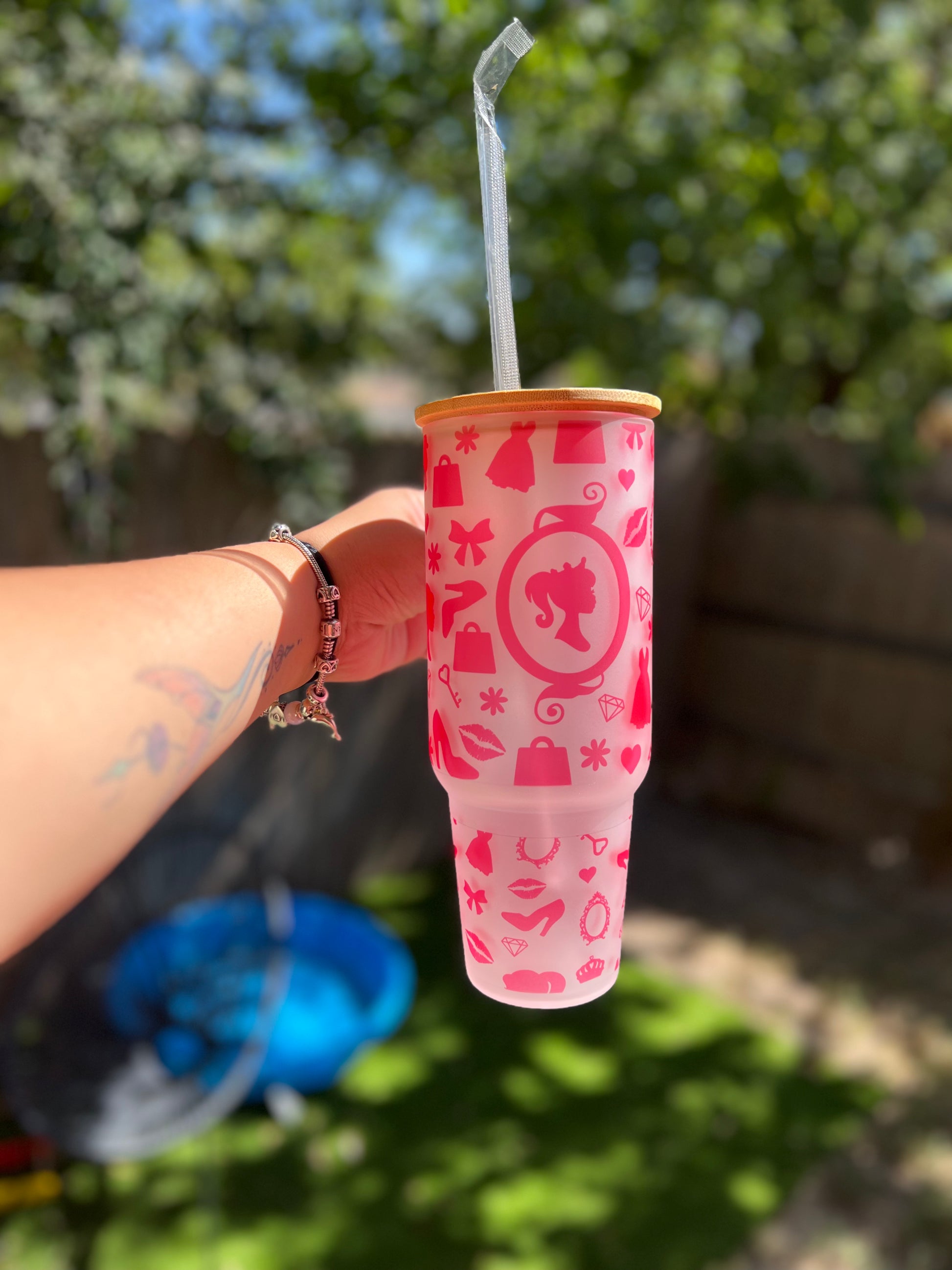 Barbie LV sublimation glass cup – La Mermaid Creations