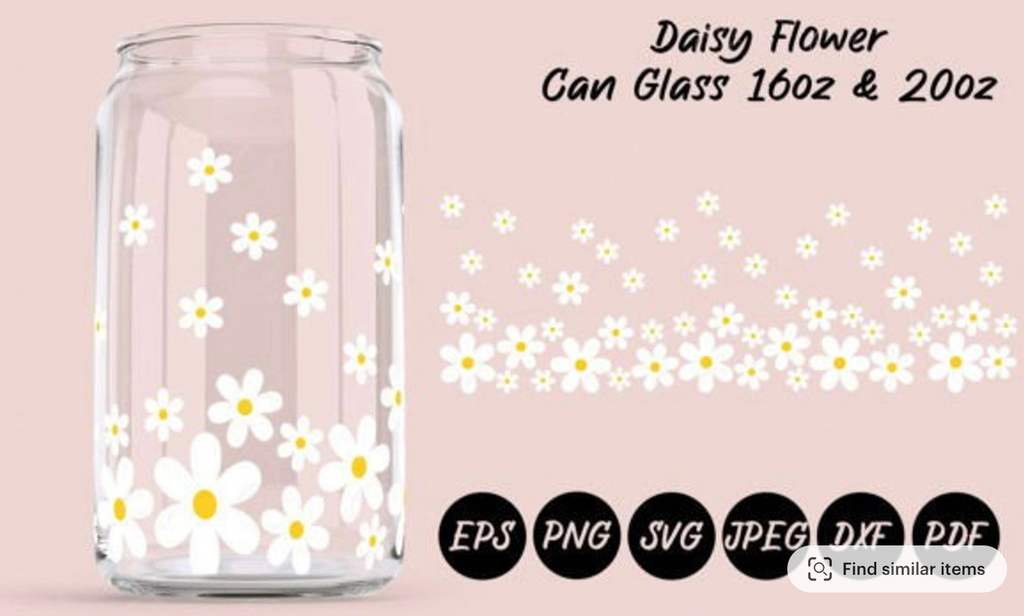 Floating daisies glass cup