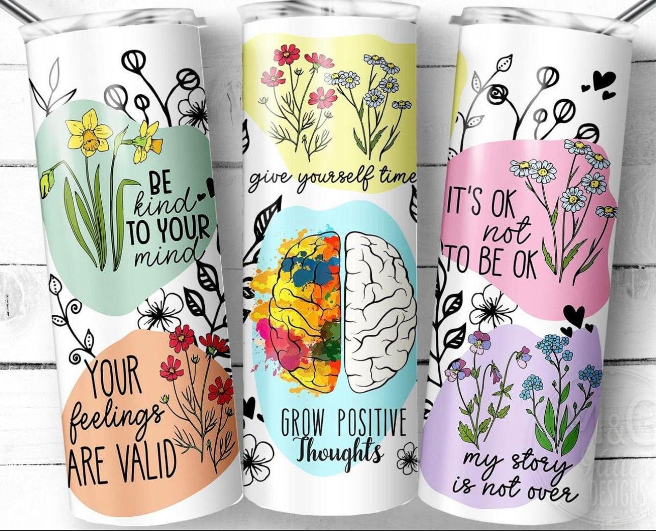positive thoughts tumbler