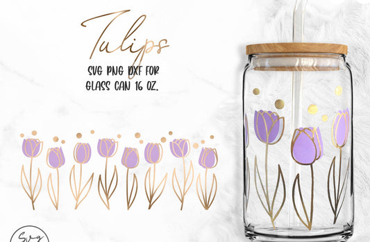 Tulips glass cup
