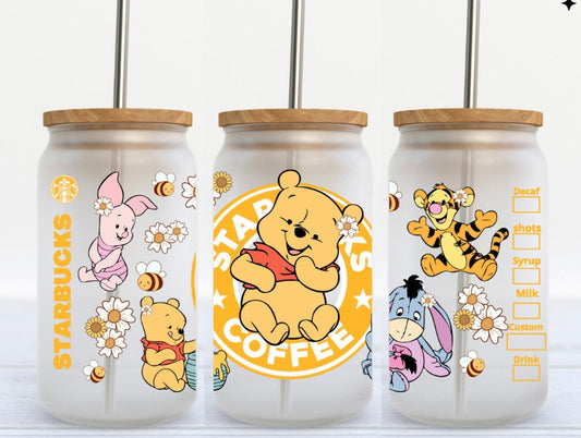 Starbuck Winnie the pooh glass cup